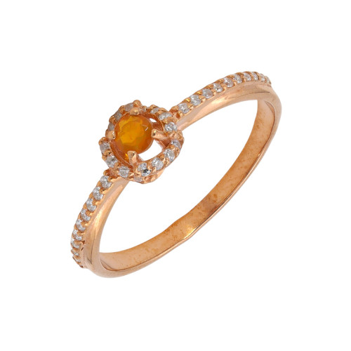 Кольцо из серебра с опалом и фианитами