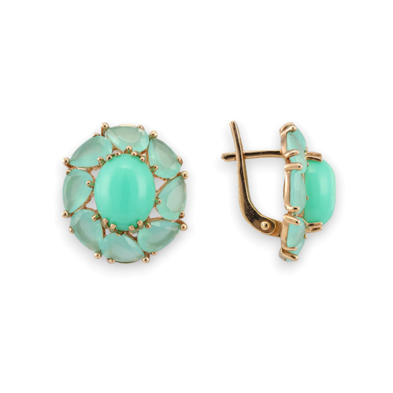 Серьги с бирюзой и аквамаринами