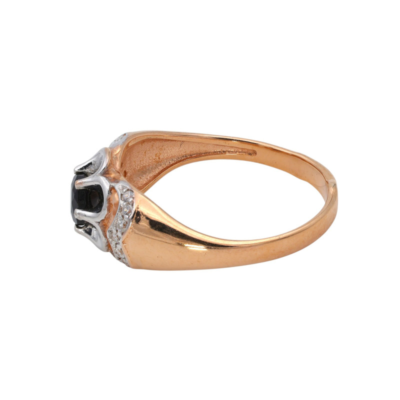 Кольцо серебряное с опалом и фианитами