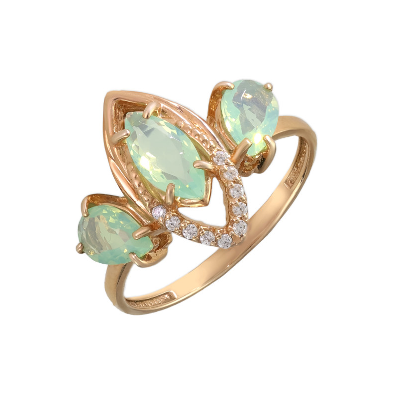 Кольцо из серебра с оникосм и фианитами