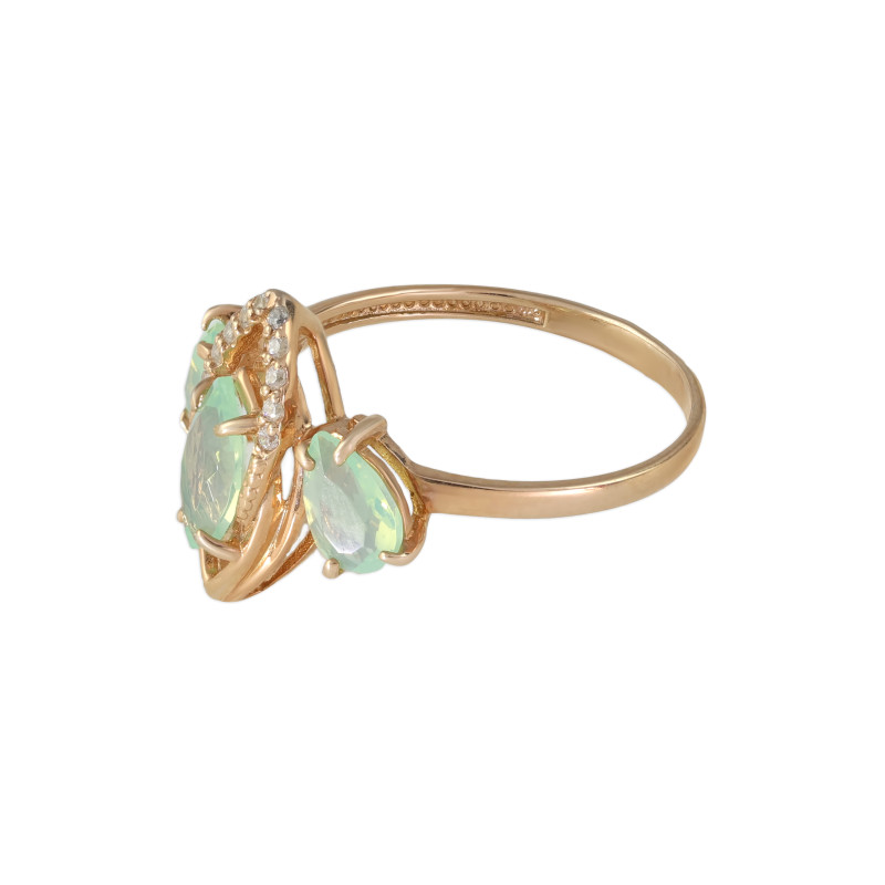 Кольцо из серебра с оникосм и фианитами