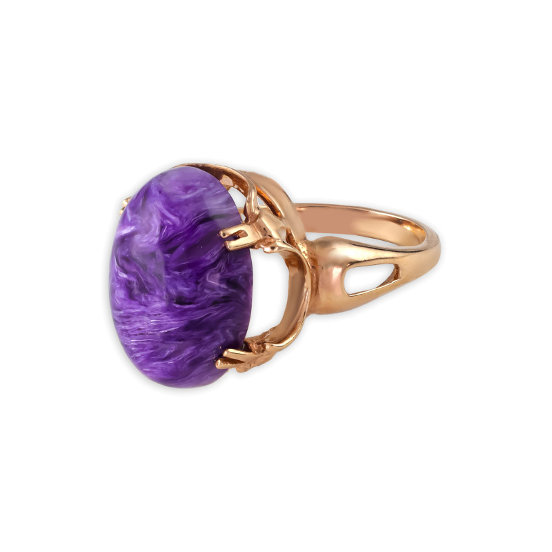 Серебряное кольцо с чароитом