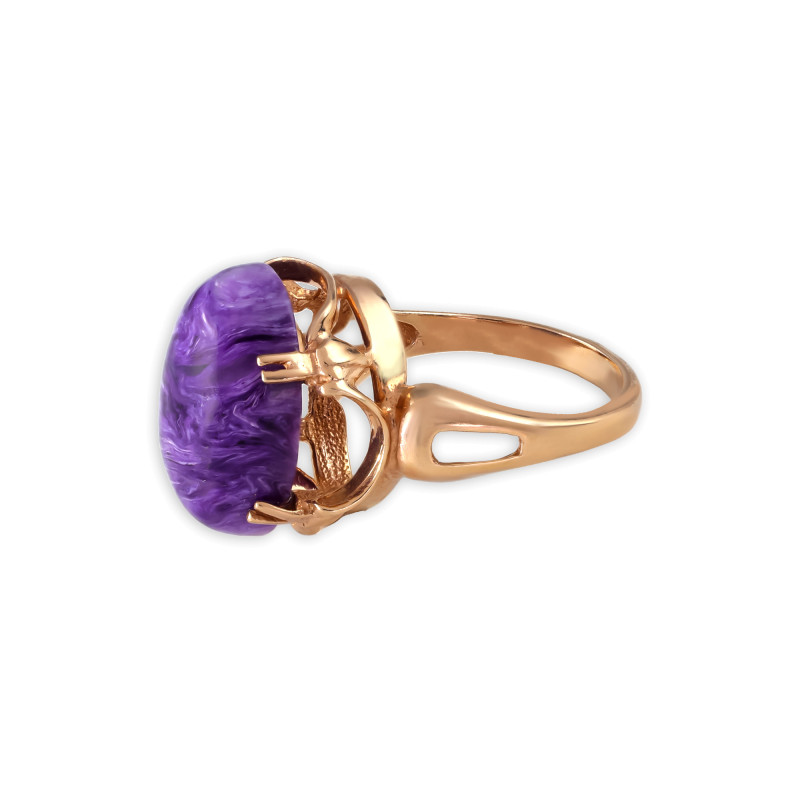 Серебряное кольцо с чароитом