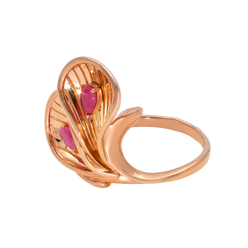 Серебряное кольцо с натуральными рубинами