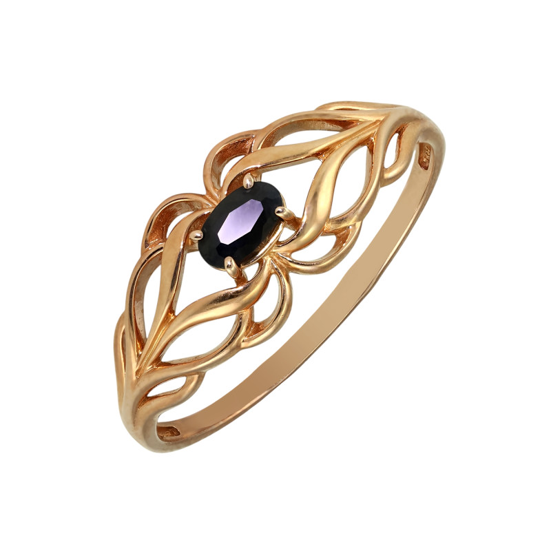 Кольцо серебряное с сапфиром