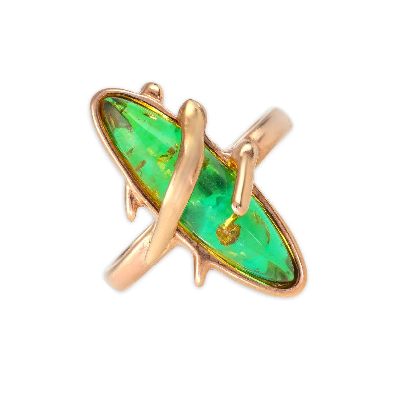 Кольцо из серебра с янтарём