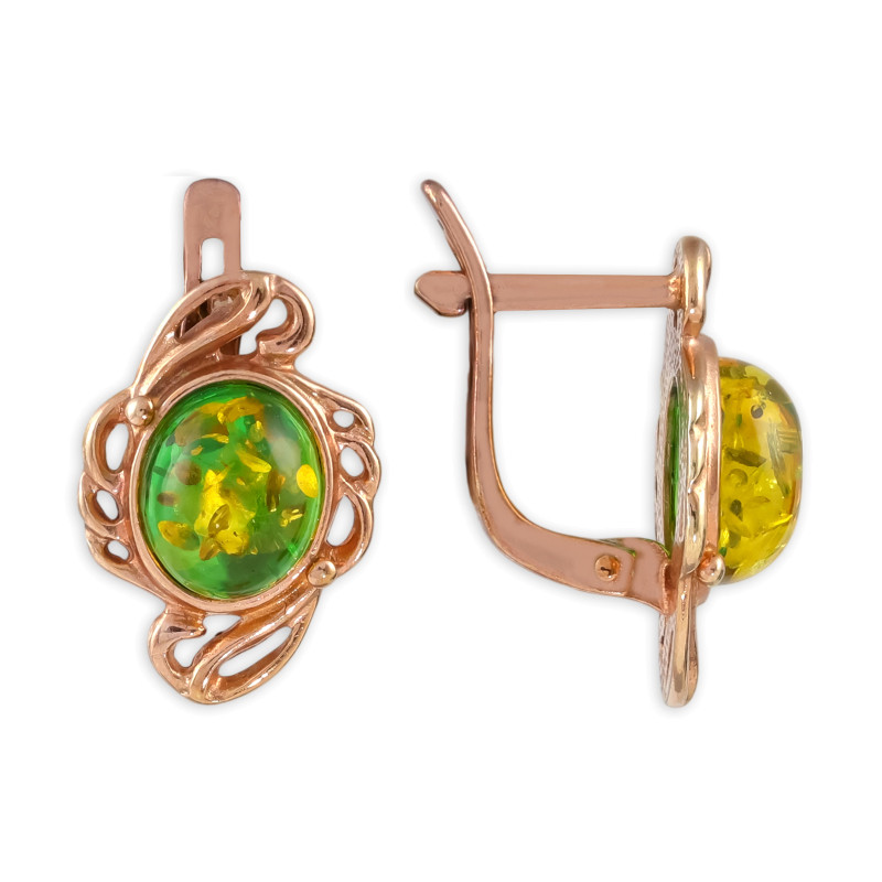 Серебряные серьги с янтарём