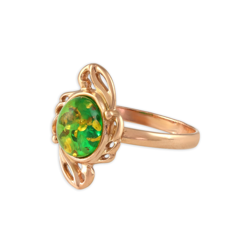 Серебряное кольцо с янтарём