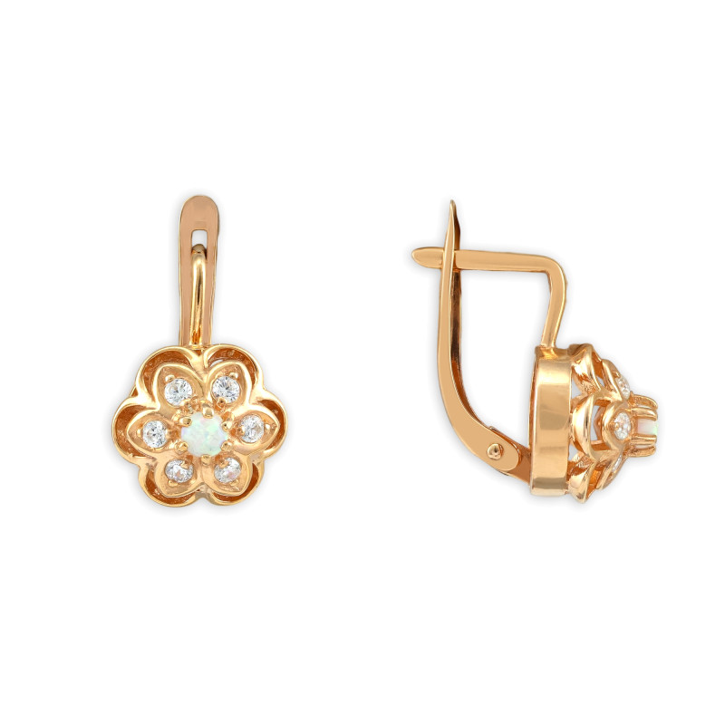 Серьги из серебра с опалами