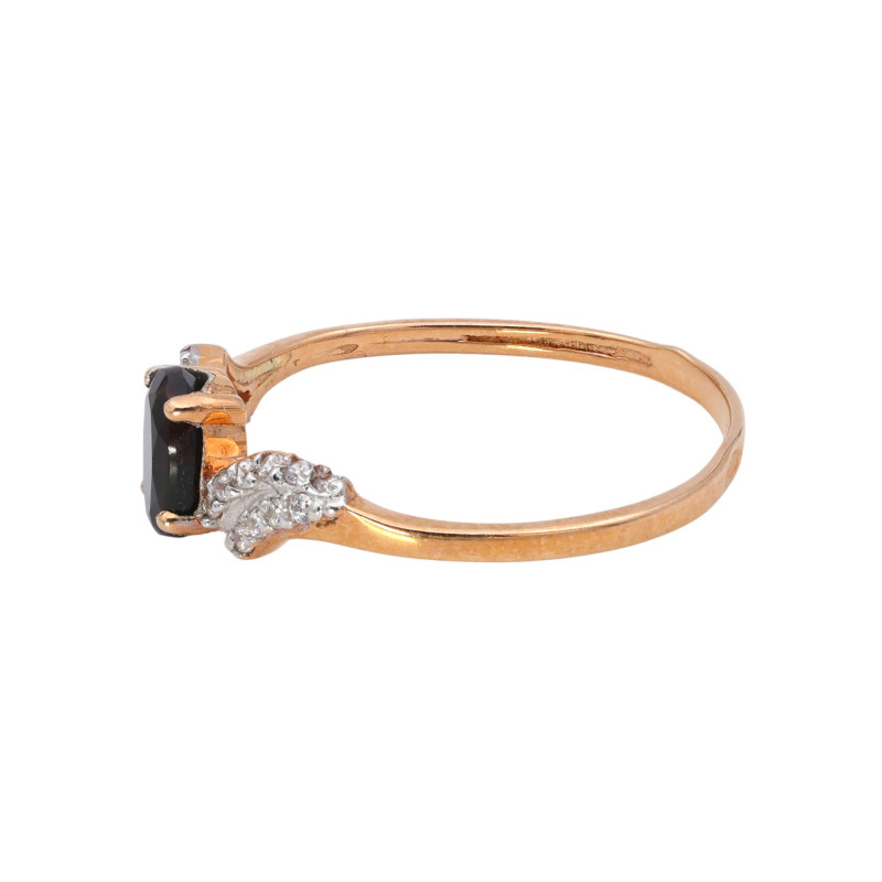 Серебряное кольцо с опалом и фианитами