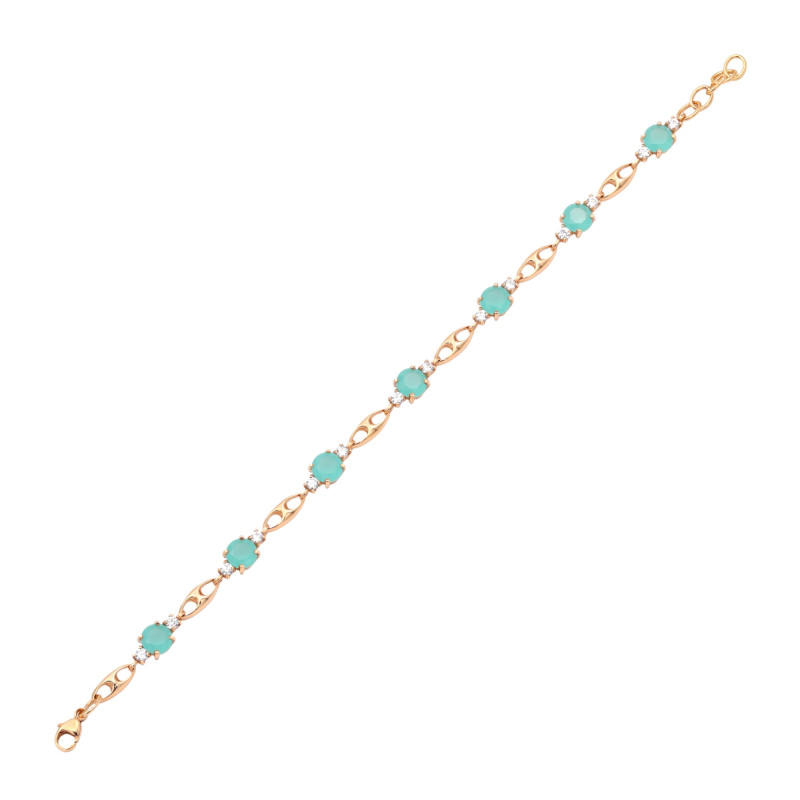 Браслет с ситаллами и кубическим цирконием