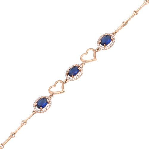 Браслет с кубическими церкониями и кварцем