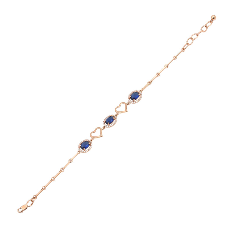 Браслет с кубическими церкониями и кварцем