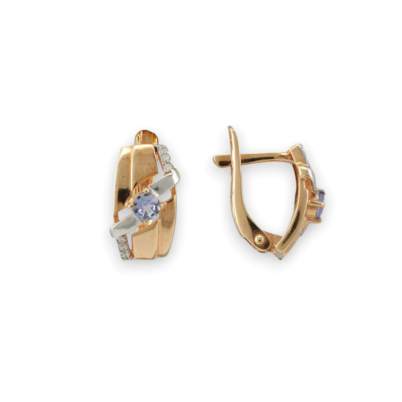 Серьги серебряные с танзанитами