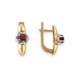 Серебряные серьги с натуральными рубинами