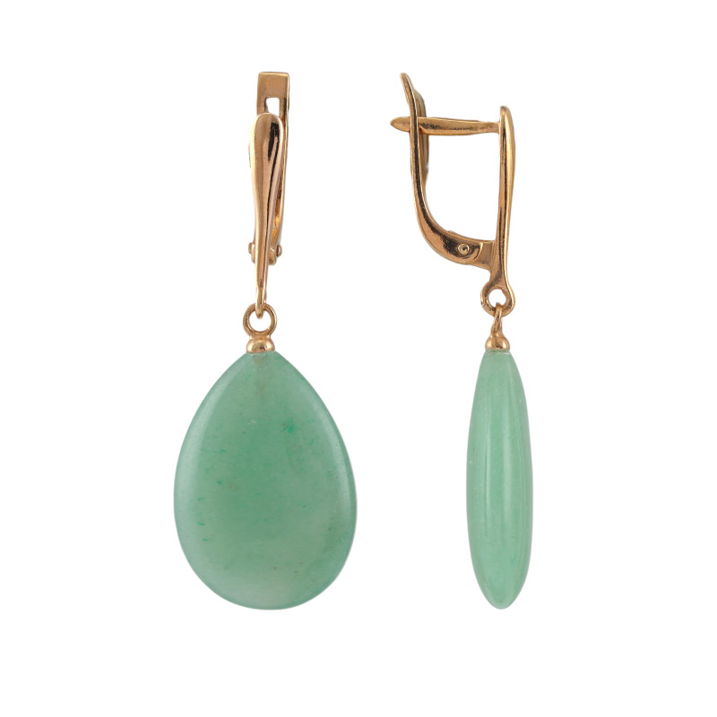 Серьги серебряные с натуральным нефритом