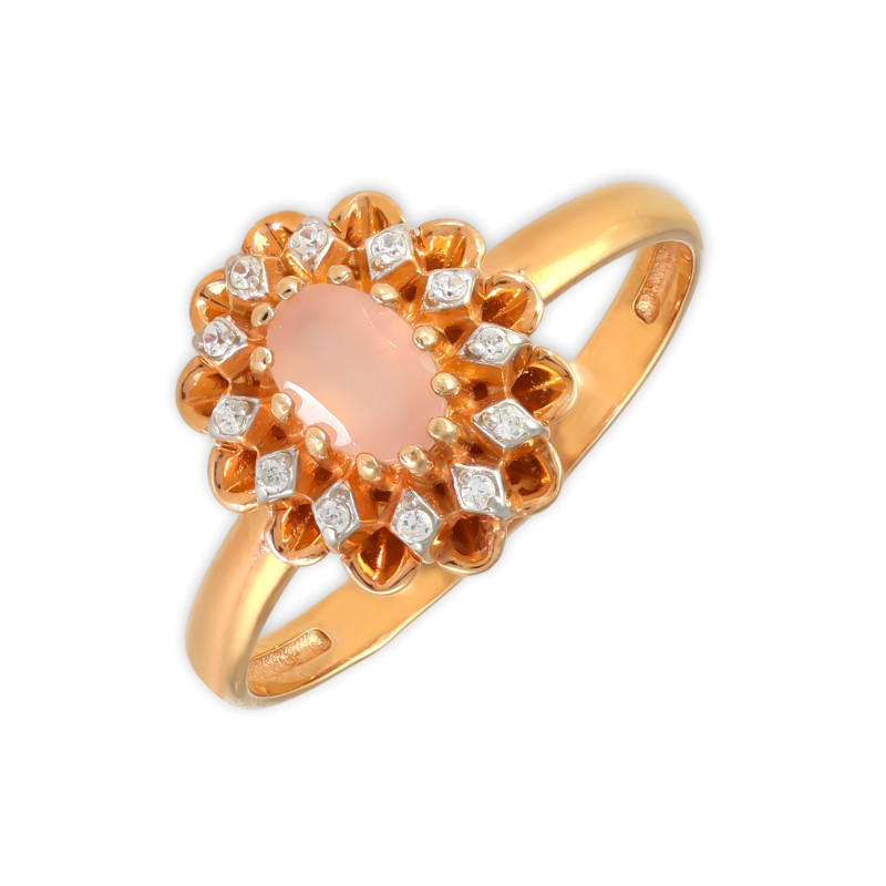 Серебряное кольцо с натуральным халцедоном