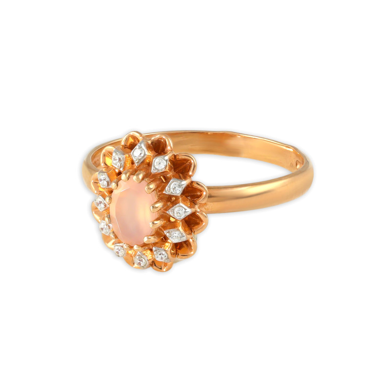 Серебряное кольцо с натуральным халцедоном