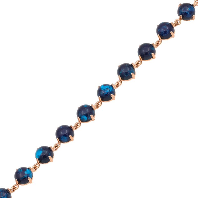 Браслет с синим янтарём