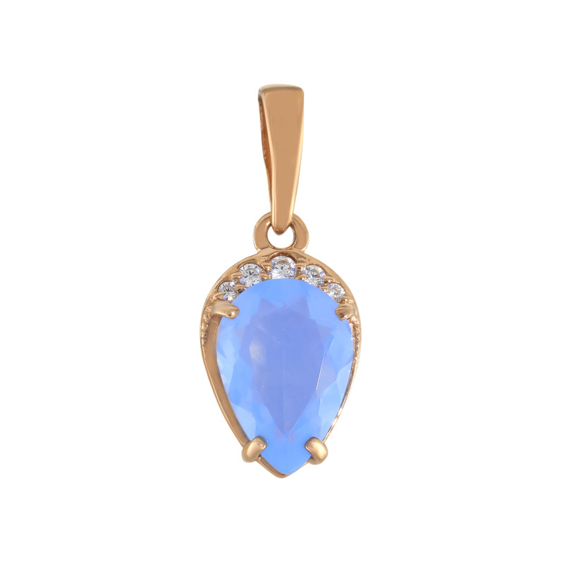 Серебряная подвеска с ониксом и фианитами