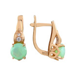 Серебряные серьги с ониксом и фианитами