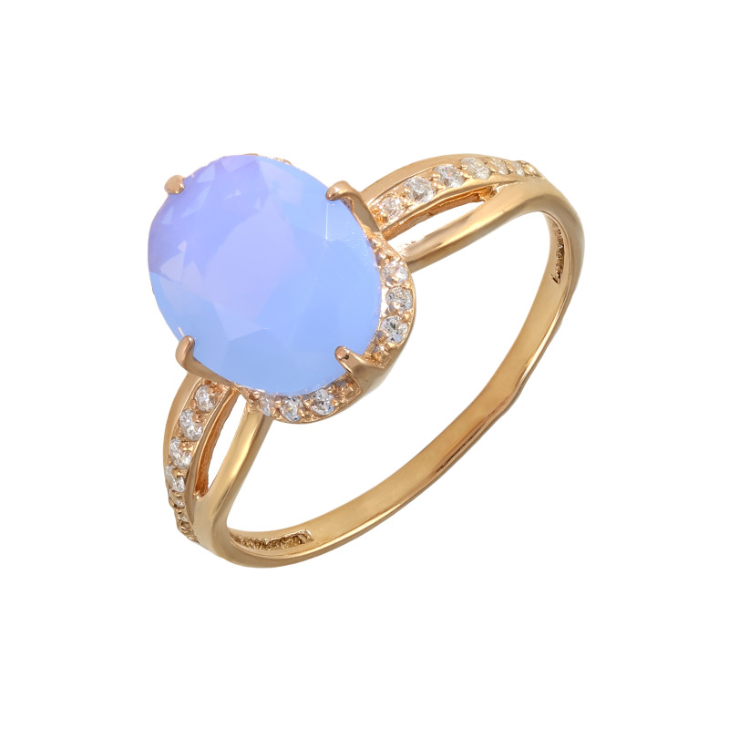 Серебряное кольцо с ониксом и фианитами