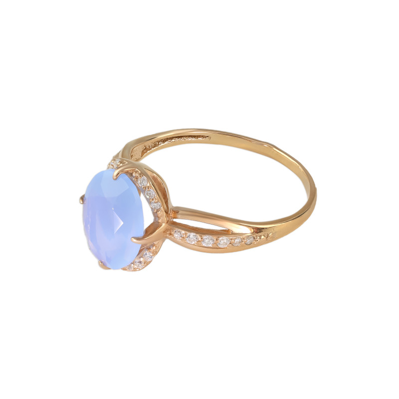 Серебряное кольцо с ониксом и фианитами