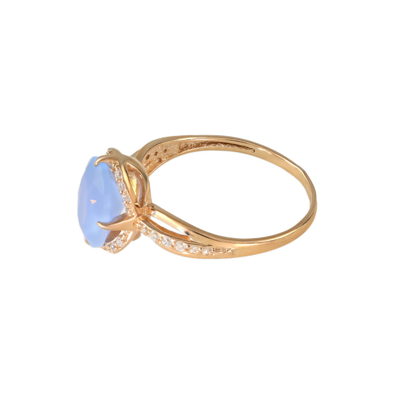 Серебряное кольцо с ониксом и фианитами