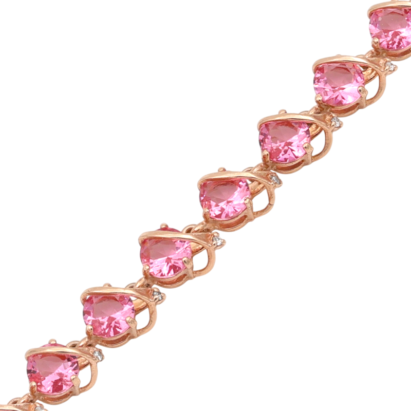 Браслет с синтетическими сапфирами