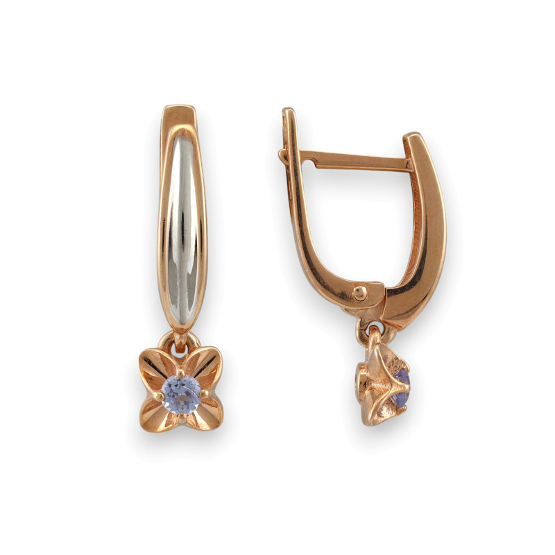 Серьги из серебра с танзанитом