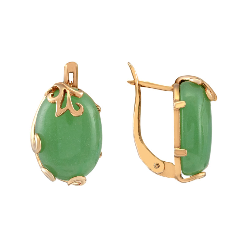 Серебряные серьги с нефритом