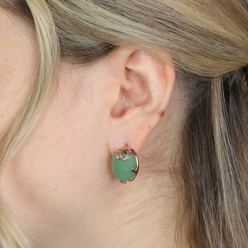 Серебряные серьги с нефритом