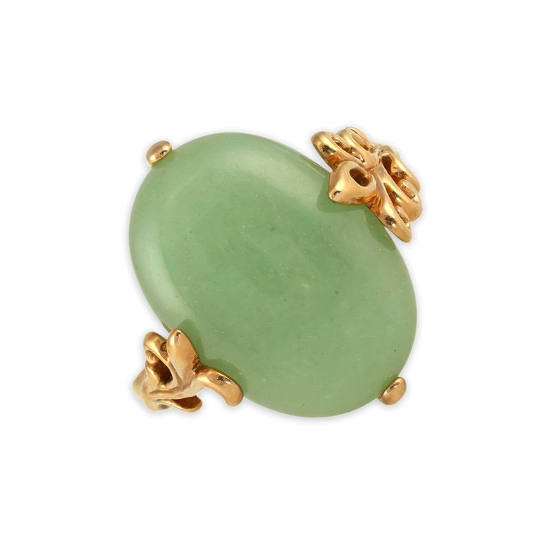 Серебряное кольцо с нефритом