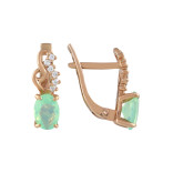 Серьги из серебра с ониксом и фианитами