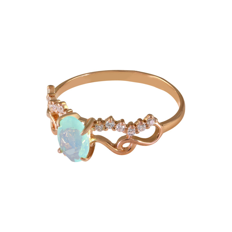 Серебряное кольцо с ониксом и фианитами