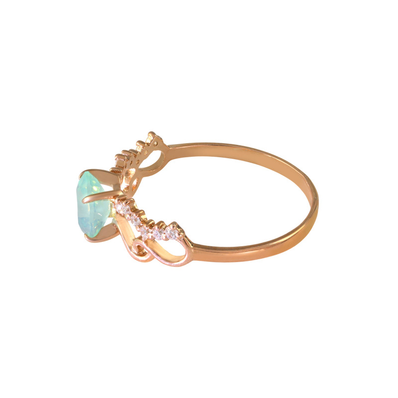 Серебряное кольцо с ониксом и фианитами