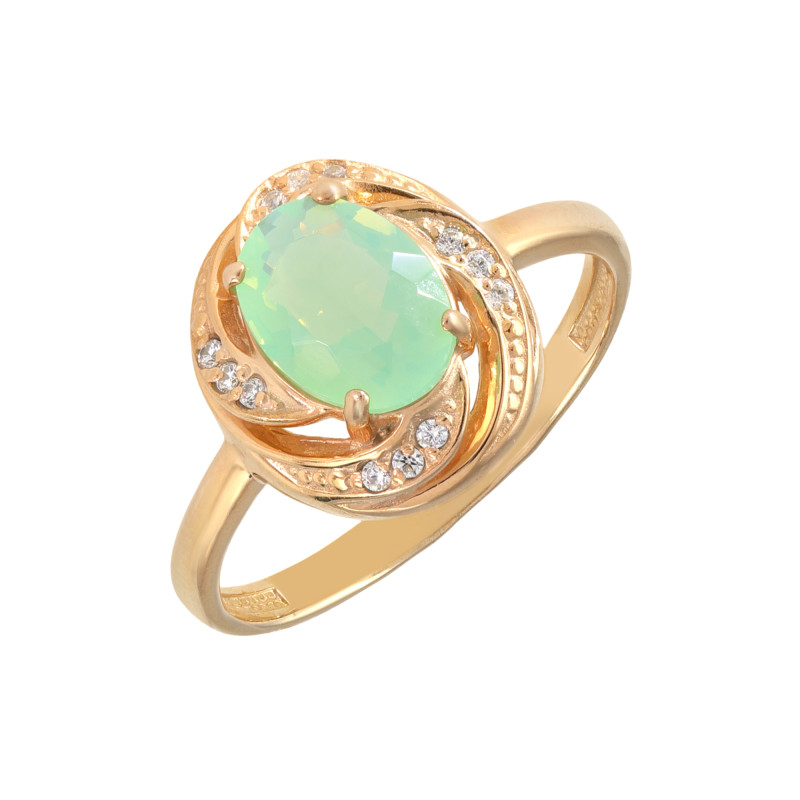 Серебряное кольцо с ониксом и фианитами