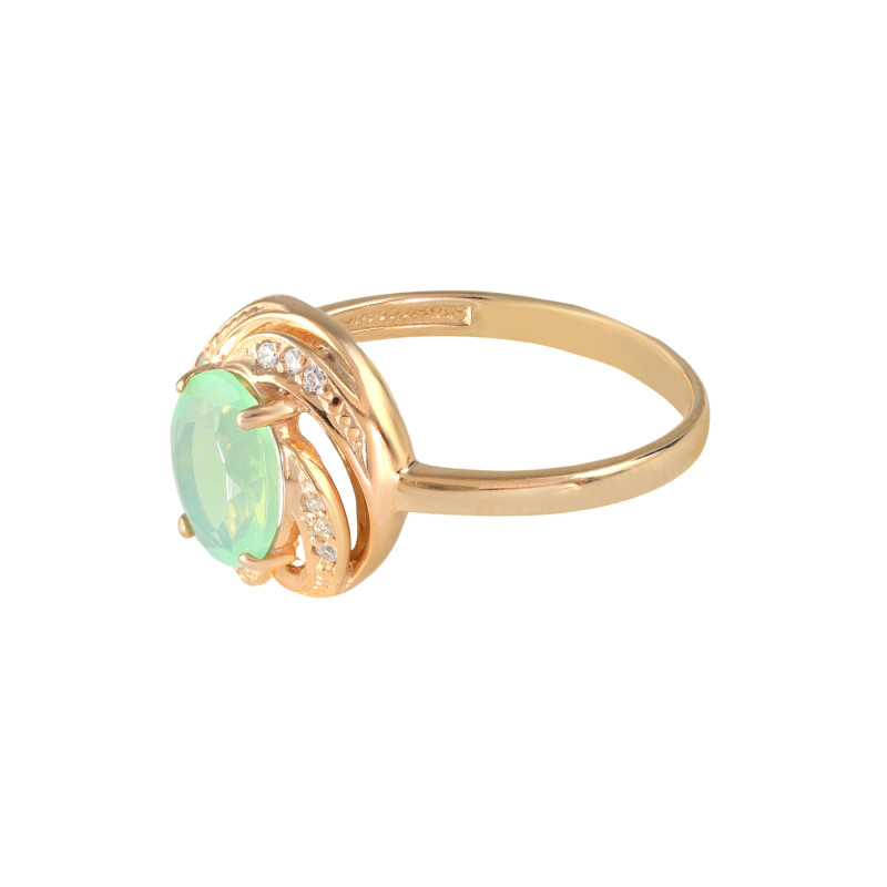 Серебряное кольцо с ониксом и фианитами