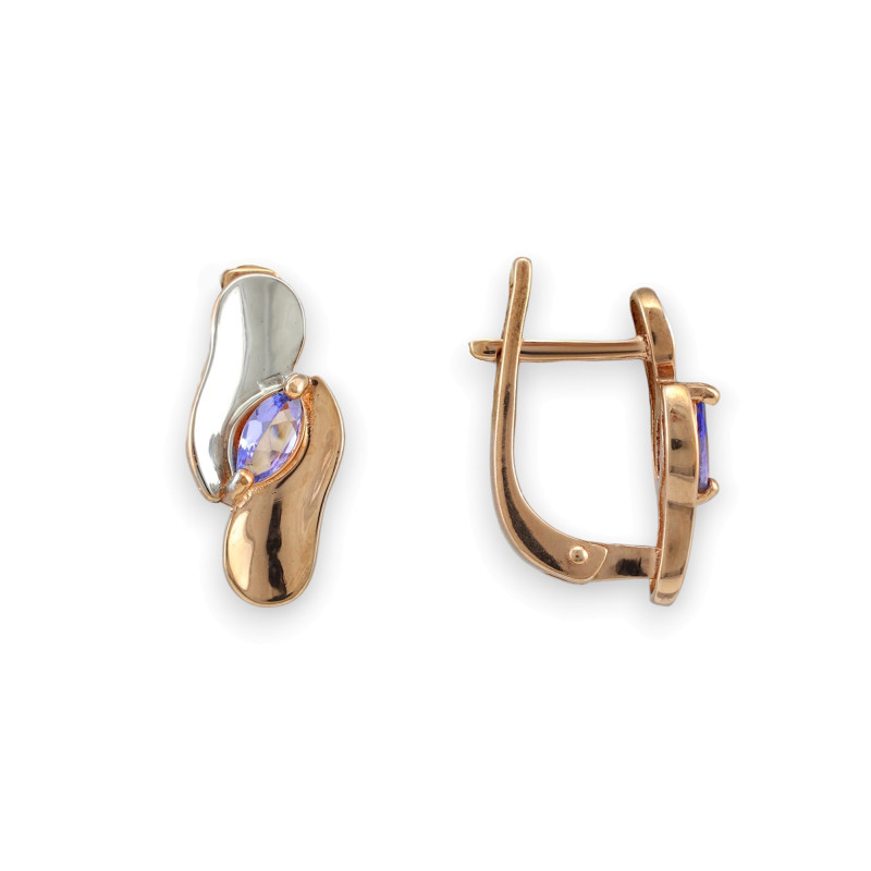 Серьги серебряные с танзанитом