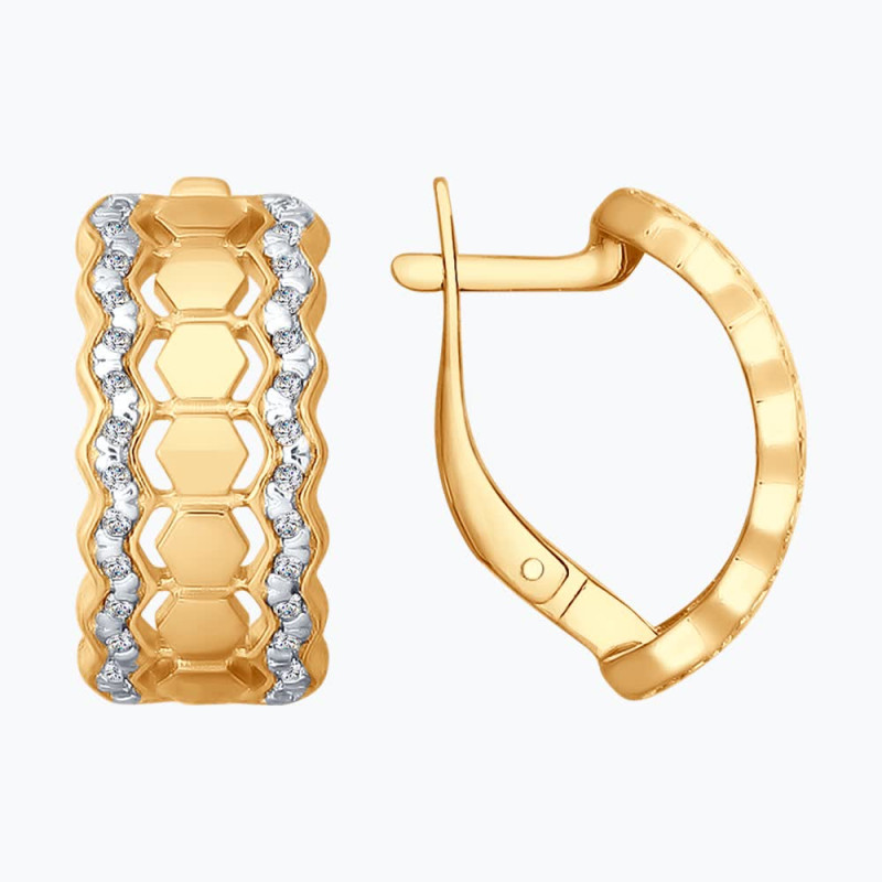 Серьги из серебра с фианитами
