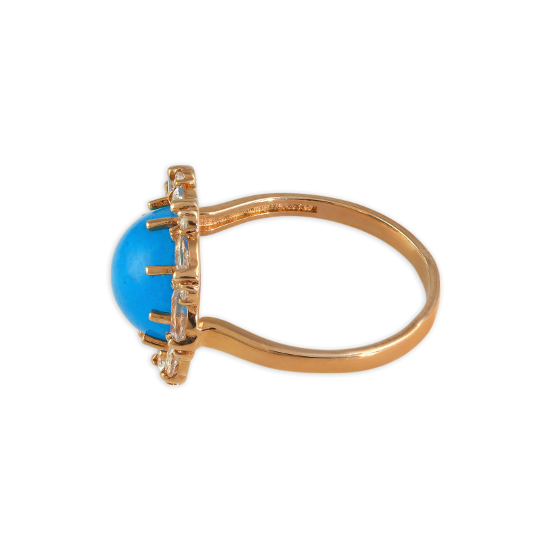 Серебряное кольцо с халцедоном и горным хрусталём