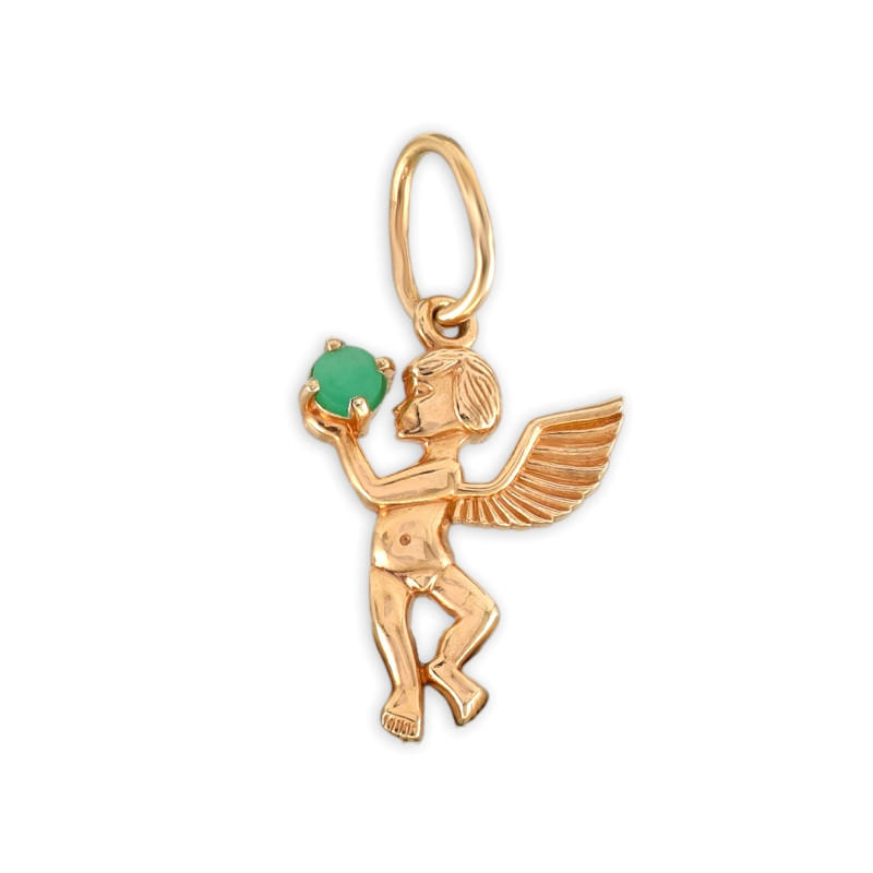 Серебряная подвеска с изумрудом