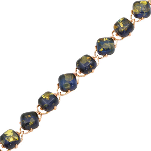 Браслет с синим янтарём