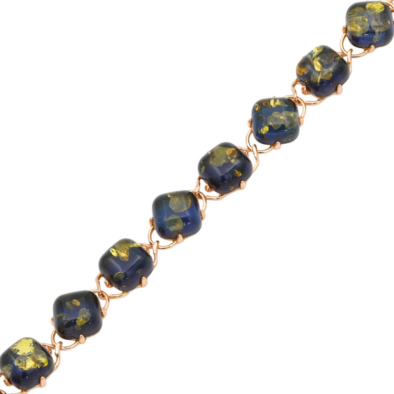 Браслет с синим янтарём