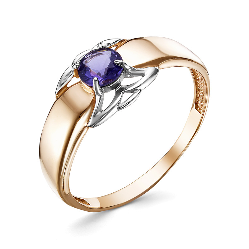 Кольцо с искусственным танзанитом