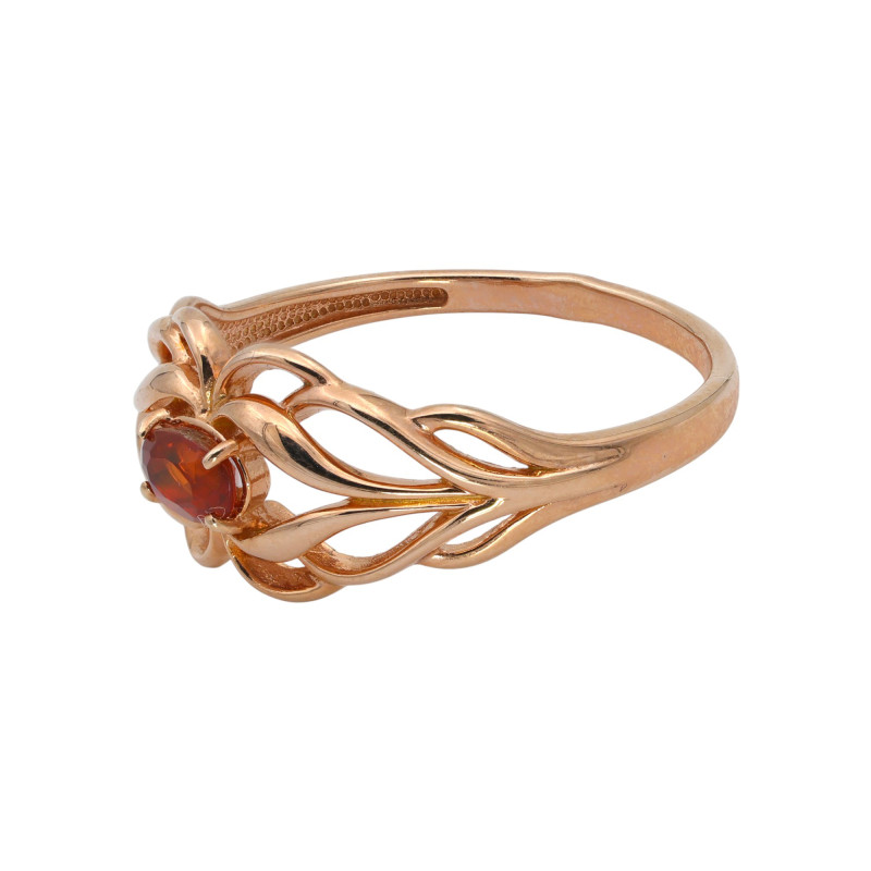 Серебряное кольцо с опалом и позолотой