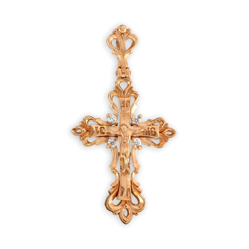 Крест из серебра с фианитами