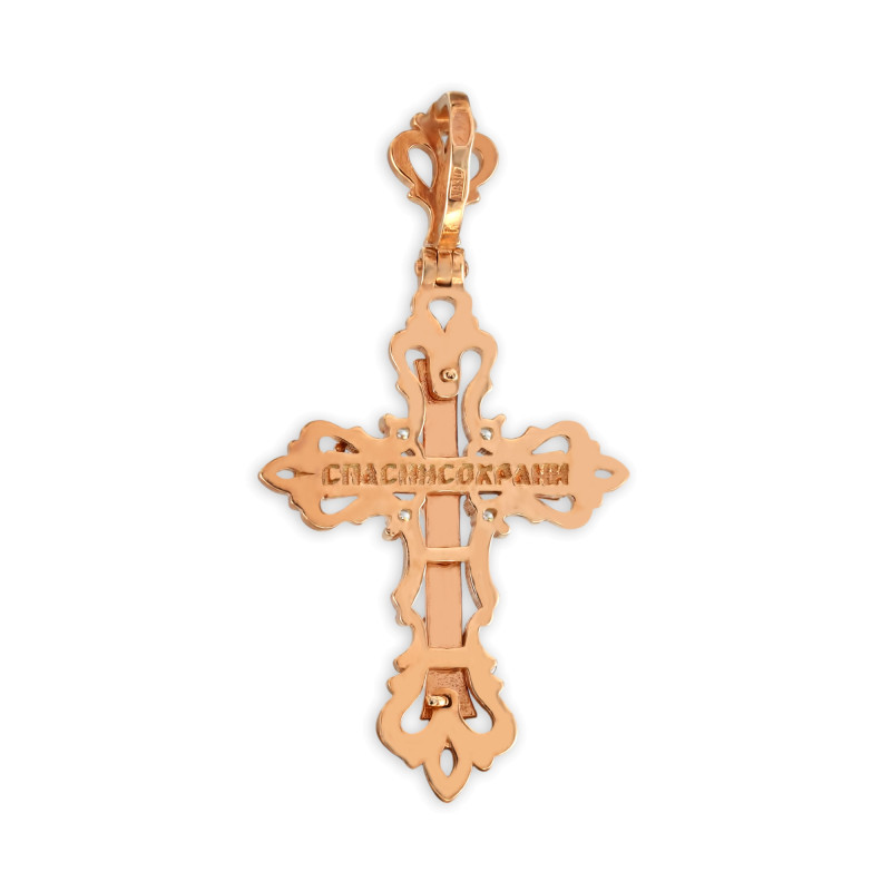 Крест из серебра с фианитами