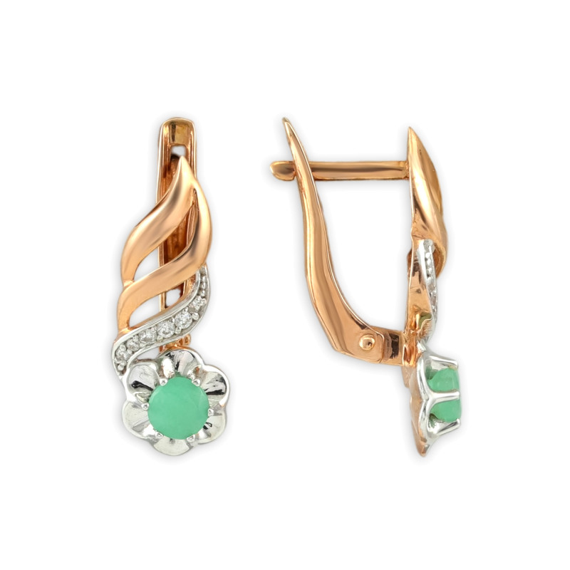 Серебряные серьги с изумрудами