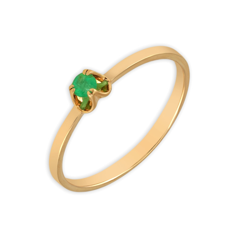 Кольцо серебряное с изумрудом